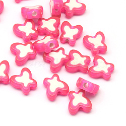 Transparent Butterfly Acrylic Beads, Bead in Bead, Camellia, 10x10x4mm, Hole: 2mm, about 1730pcs/500g(TACR-Q007-01B)