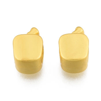 Alloy European Beads, Large Hole Beads, Matte Style, Apple, Matte Gold Color, 11x7x7mm, Hole: 4.5mm