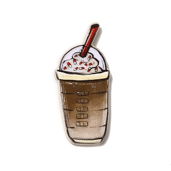 Double-sided Printed Acrylic Pendants, Drink Cup Charm, Camel, 37x16.5x2.5mm, Hole: 1.8mm