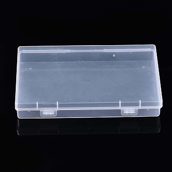 Plastic Boxes, Bead Storage Containers, Rectangle, Clear, 17.5x11.2x2.7cm