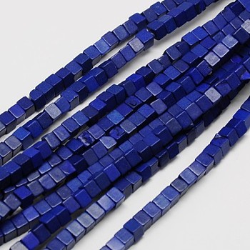 Synthetic Turquoise Beads Strands, Dyed, Cube, Medium Blue, 4x4x4mm, Hole: 1mm, about 95pcs/strand, 15.75 inch