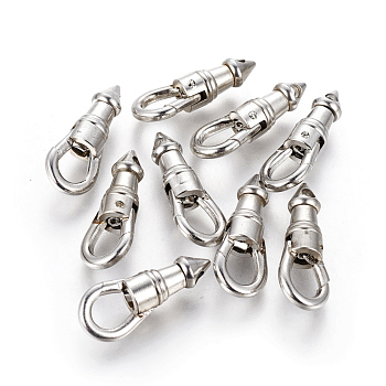 304 Stainless Steel Lobster Claw Clasps, Stainless Steel Color, 22.5~23x9x6mm, Hole: 2mm