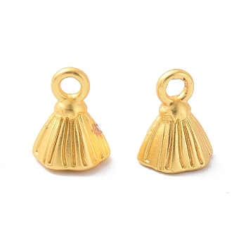 Rack Plating Alloy Charms, Cadmium Free & Lead Free & Nickle Free, Seedpod of the Lotus Charm, Matte Gold Color, 8.5x7mm, Hole: 1.6mm