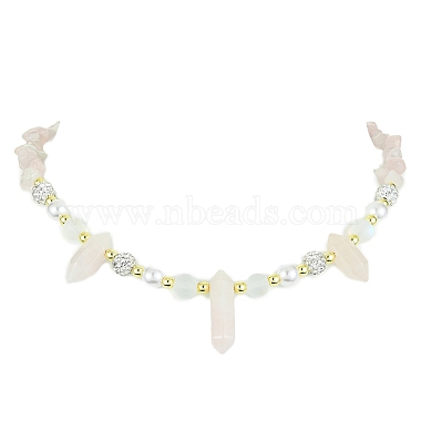 Natural Mixed Gemstone Bullet & Synthetic Moonstone Beaded Necklaces(NJEW-JN04406)-3
