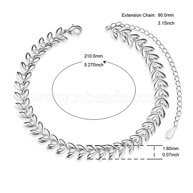 bracelets de cheville à maillons en laiton shegrace(JA140A)-6