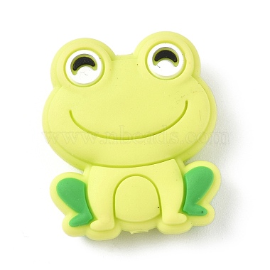 Green Yellow Frog Silicone Beads