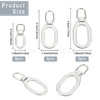 24Pcs 3 Size Alloy Replacement Zipper Pull Tabs(FIND-BC0002-23)-2