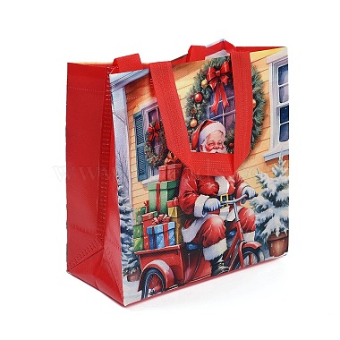 Rectangle Christmas No Woven Fabric Printed Tote Bags(ABAG-P015-03A)-3