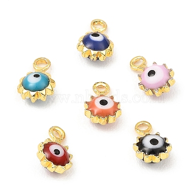 Real 18K Gold Plated Mixed Color Sun Brass+Enamel Charms