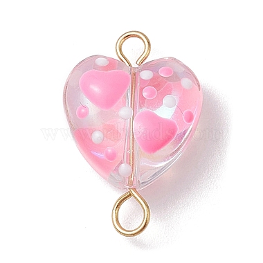 Glass Enamel Heart Links Connector Charms(PALLOY-JF02487)-3