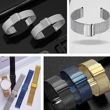 Unicraftale 20 pièce surface lisse 201 fermoirs de bracelet de montre en acier inoxydable(STAS-UN0051-87)-6