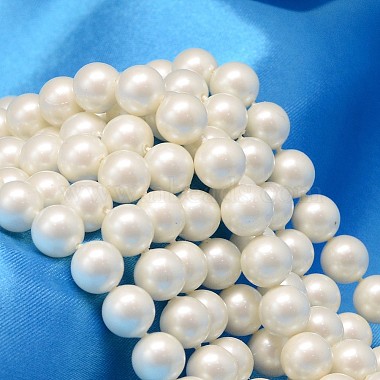 Creamy White Round Shell Pearl Beads