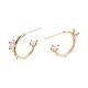 Brass with Glass Stud Earrings Findings(KK-G436-04G)-2