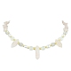 Natural Mixed Gemstone Bullet & Synthetic Moonstone Beaded Necklaces(NJEW-JN04406)-3