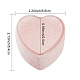 Caja para guardar anillos de pareja de cartón recubierta de terciopelo en forma de corazón(CON-WH0087-81B)-2