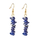 Natural Lapis Lazuli Chip Beaded Dangle Earrings(EJEW-JE04788-09)-1