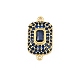 Brass Micro Pave Cubic Zirconia Connector Charms(CU-CBAAB9C-01G-04)-1