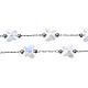 Chaînes de perles papillon en verre transparent ab(CHS-N003-08P)-4