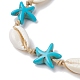 Natural Shell & Synthetic Turquoise Braided Bead Anklets(AJEW-AN00562-04)-3