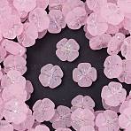 Frosted Transparent Acrylic Beads, Flower, Silver Metal Enlaced, AB Color Plated, Pink, 19.5x20x7mm, Hole: 1.6mm, about 238pcs/500g(OACR-P029-19B-05)