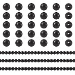 1 Strand Natural Shungite Beads Strands, Grade AB, Round, 4mm, Hole: 0.8mm, about 86pcs/strand, 14.96''(38cm)(G-TA0003-34A)