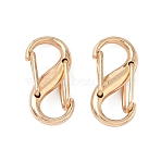 Alloy Double S Snap Hook Spring Keychain Clasps, Rock Climbing Carabiners for Women Men Camping Fishing, Light Gold, 20x9.5x5mm, Hole: 5.5x7.5mm(FIND-C084-01KCG)