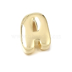 Brass Slide Charms, Long-Lasting Plated, Cadmium Free & Lead Free & Nickel Free, Real 18K Gold Plated, Letter A, 20.5x15.5x6.5mm, Hole: 8x3.5mm(KK-E802-33G-A)