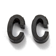 304 Stainless Steel Charms, Alphabet, Electrophoresis Black, Letter.C, 8x5x3mm, Hole: 1.8mm(STAS-K216-41C-EB)