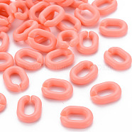 Opaque Acrylic Linking Rings, Quick Link Connectors, For Jewelry Chains Making, Frosted, Oval, Coral, 19.5x15x5mm, Inner Diameter: 6x11
mm(MACR-S373-19B-A05)