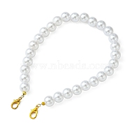 ABS Plastic Imitation Pearl Round Beaded Purse Straps, with Alloy Lobster Claw Clasps, Seashell Color, 35x1.2cm(AJEW-FZ00004)