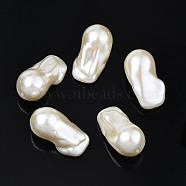 ABS Plastic Imitation Pearl Beads, Oval, Creamy White, 30x16x15mm, Hole: 1.5mm, about 150pcs/500g(KY-T023-032)