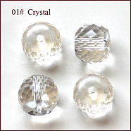Imitation Austrian Crystal Beads, Grade AAA, Faceted, Drum, Clear, 8x6.5mm, Hole: 0.7~0.9mm(SWAR-F064-8x6mm-01)