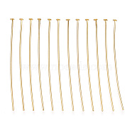 Brass Flat Head Pins, Long-Lasting Plated, Real Gold Plated, Nickel Free, Real 18K Gold Plated, 51x0.7mm, head: 2mm, 263pcs/bag.(KK-G331-11-0.7x51)