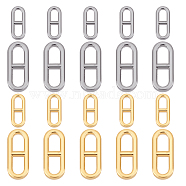 20Pcs 4 Style 304 Stainless Steel Connector Charms, Oval, Golden & Stainless Steel Color, 13~18.4x5~7.5x1.5~2mm, Hole: 4x6mm, 5pcs/style(STAS-UN0036-86)