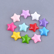 Resin Cabochons, Star, Mixed Color, 16x16x4~5mm(X-CRES-T010-142)