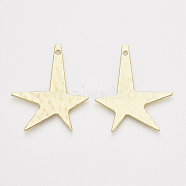 Alloy Pendants, Star, Light Gold, 44x37x1.5mm, Hole: 2mm(PALLOY-S121-107)