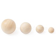 Unfinished Wood Beads, Natural Wooden Loose Beads Spacer Beads, Round, Undrilled/No Hole Beads, Antique White, 10~25mm, 90pcs/set(WOOD-TA0001-24)