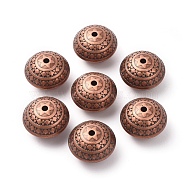 CCB Plastic Beads, Flat Round, Red Copper, 21.5x15.5mm, Hole: 2.5mm(CCB-E053-10R)