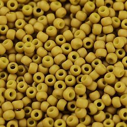 TOHO 11/0 Round Beads, Japanese Seed Beads, (1623F) Gold Lined Mustard Luster Matte , 2.2mm, Hole: 0.8mm, about 5555pcs/50g(SEED-XTR11-1623F)