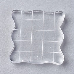 Acrylic Stamping Blocks Tools, with Grid Lines, Decorative Stamp Blocks, for Scrapbooking Crafts Making, Clear, 49.5x49.5x7mm(OACR-WH0003-25D)