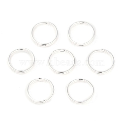 Brass Split Rings, Double Loops Jump Rings, 925 Sterling Silver Plated, 8x1.5mm, Inner Diameter: 6.5mm, Single Wire: 0.7mm(KK-N254-44B-S)