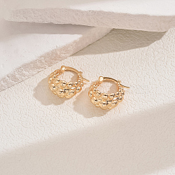 Elegant Geometric Round Hoop Earrings, Real 18K Gold Plated, 21x18mm(EM8597-4)