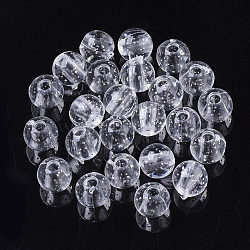 Transparent Acrylic Beads, Glitter Beads, Round, Clear, 6mm, Hole: 2mm, about 4400pcs/500g(TACR-N009-07A-01)