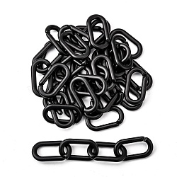 Opaque Spray Painted Acrylic Linking Rings, Quick Link Connectors, for Cable Chains Making, Frosted, Oval, Black, 44x24x5mm, Inner Diameter: 32.5x13mm, about 180pcs/500g(OACR-S021-68A-C01)