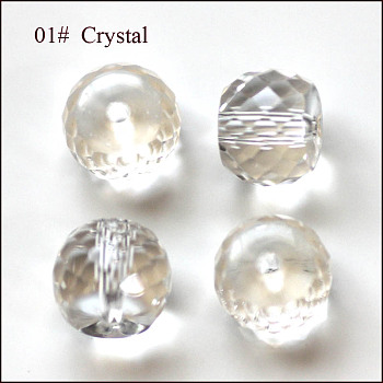 Imitation Austrian Crystal Beads, Grade AAA, Faceted, Drum, Clear, 8x6.5mm, Hole: 0.7~0.9mm