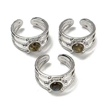 Natural Gemstone Adjustable Rings, with Platinum Brass Findings, Long-Lasting Plated, Jewely for Women, Adjustable