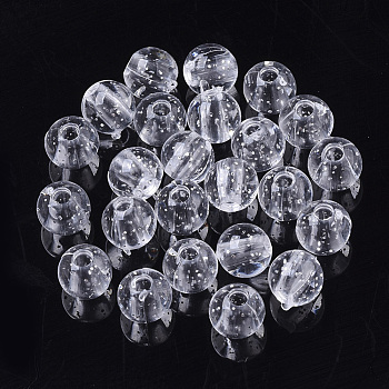 Transparent Acrylic Beads, Glitter Beads, Round, Clear, 6mm, Hole: 2mm, about 4400pcs/500g