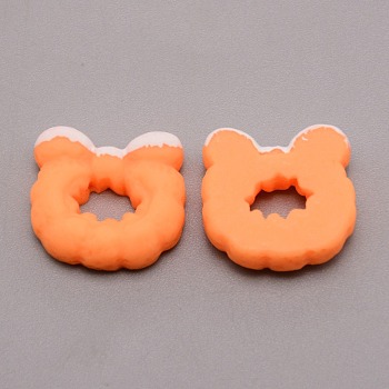 Opaque Resin Cabochons, Hair Band, Orange, 18.5x20x8mm