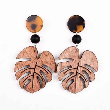 Wooden Dangle Earrings(EJEW-JE03320)-2