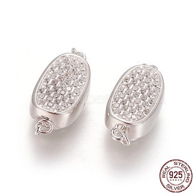 Platinum Clear Oval Sterling Silver Box Clasps